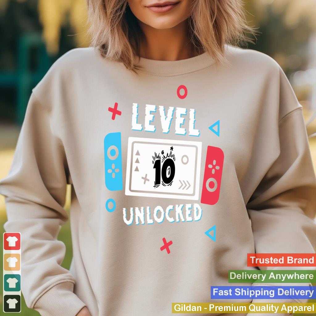 Level 10 Unlocked 10th Video Gamer Birthday For Boys Girls