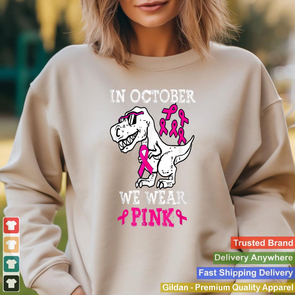 In October We Wear Pink Breast Cancer Awareness Boys T Shirt