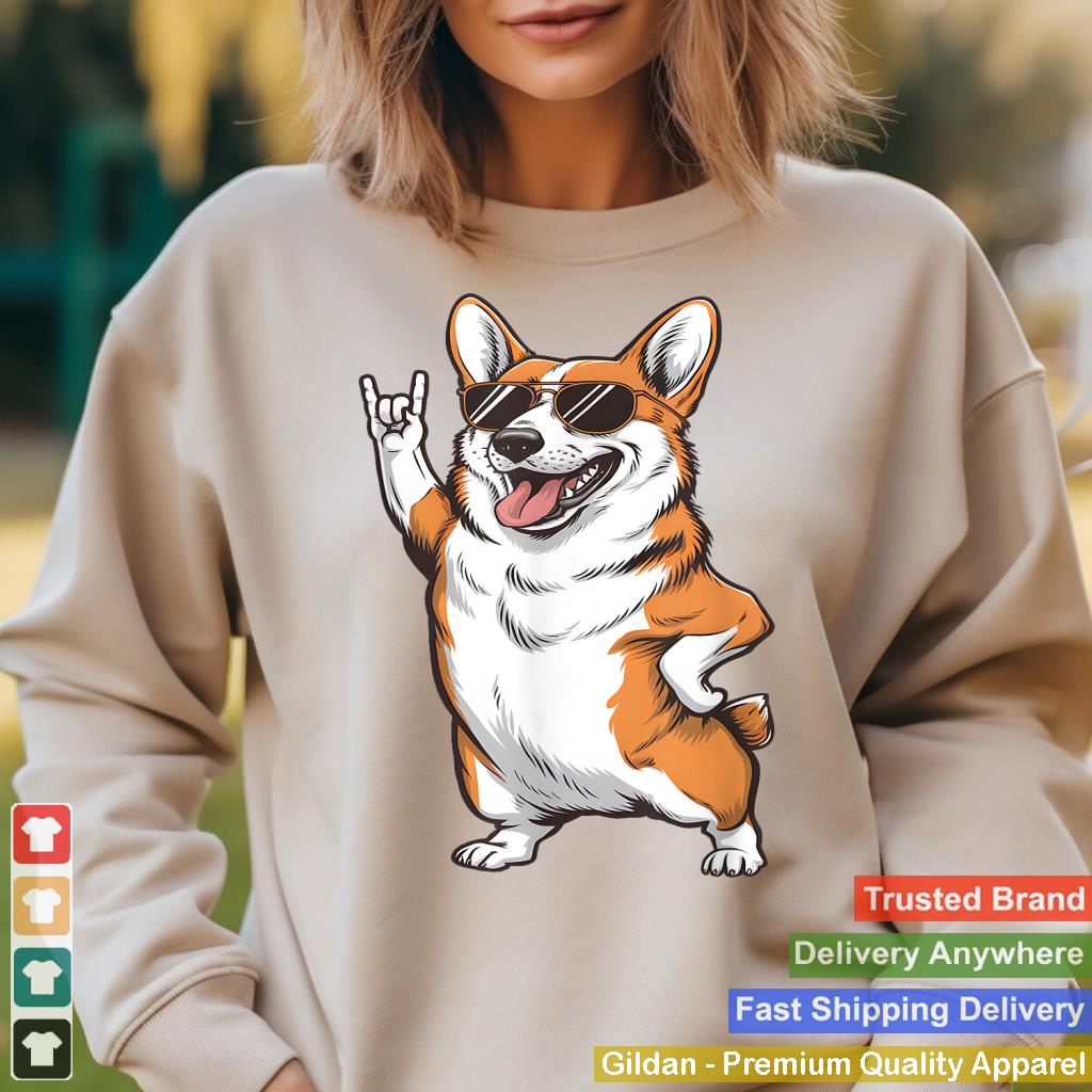 Funny Corgi Graphic Rocking Corgi Dog Corgi Dad Corgi Lovers