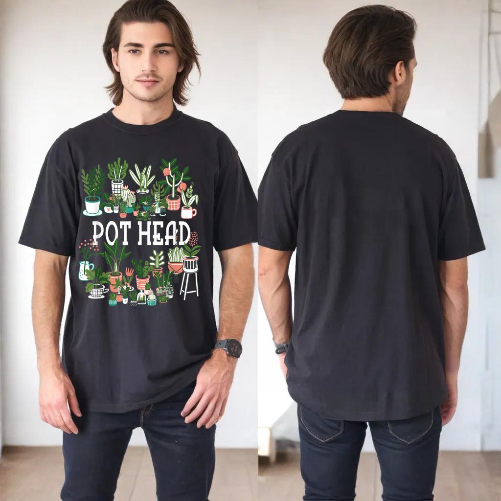 Plant Lover and Gardener Pot Head Succulent Short Sleeve