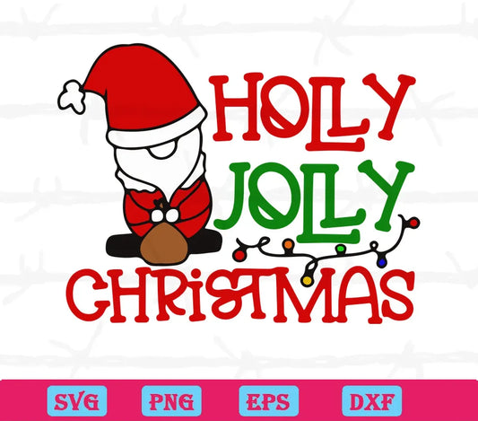 Holly Jolly Christmas Gnome, Svg File Formats