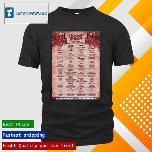 Premium Hellfest Open Ar Festival 2025 Out Of Bounds Lineup Poster For Clisson Rock City France From 19 To 22 June 2025 Lineup Two Sides Unisex Shirts