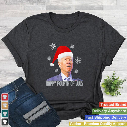 Anti Joe Biden Happy 4th of July Merry Christmas Gift Shirt