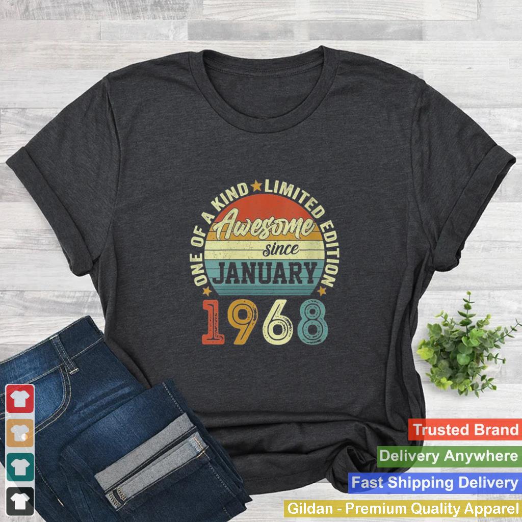 Awesome Since January 1968 54 Years Old 54th Birthday Shirt