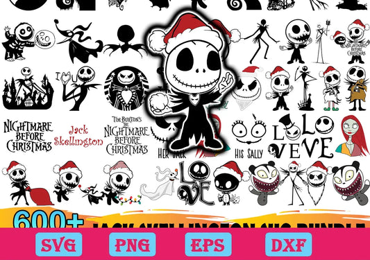 600+ Nightmare Before Christmas Bundle Svg