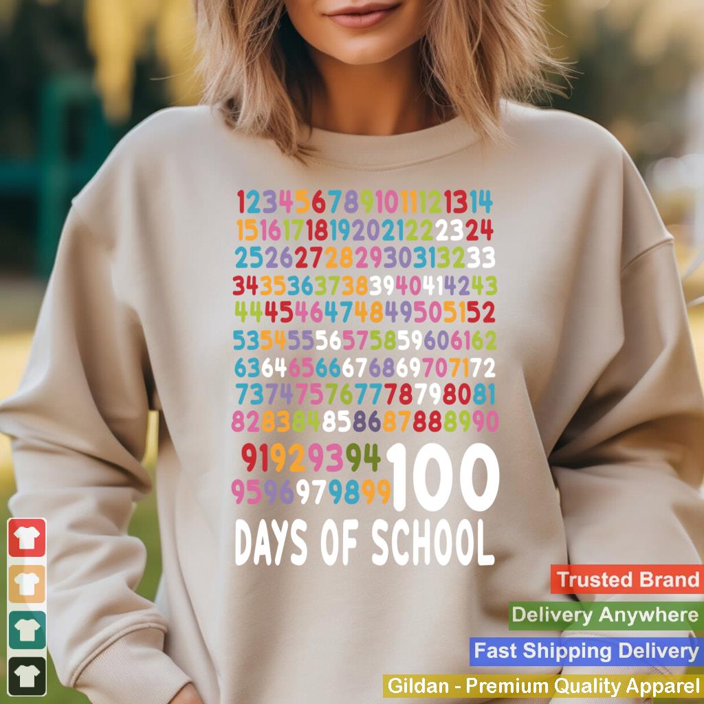 100th Day School Teacher Kids 100 Days Unicorn Math Numbers