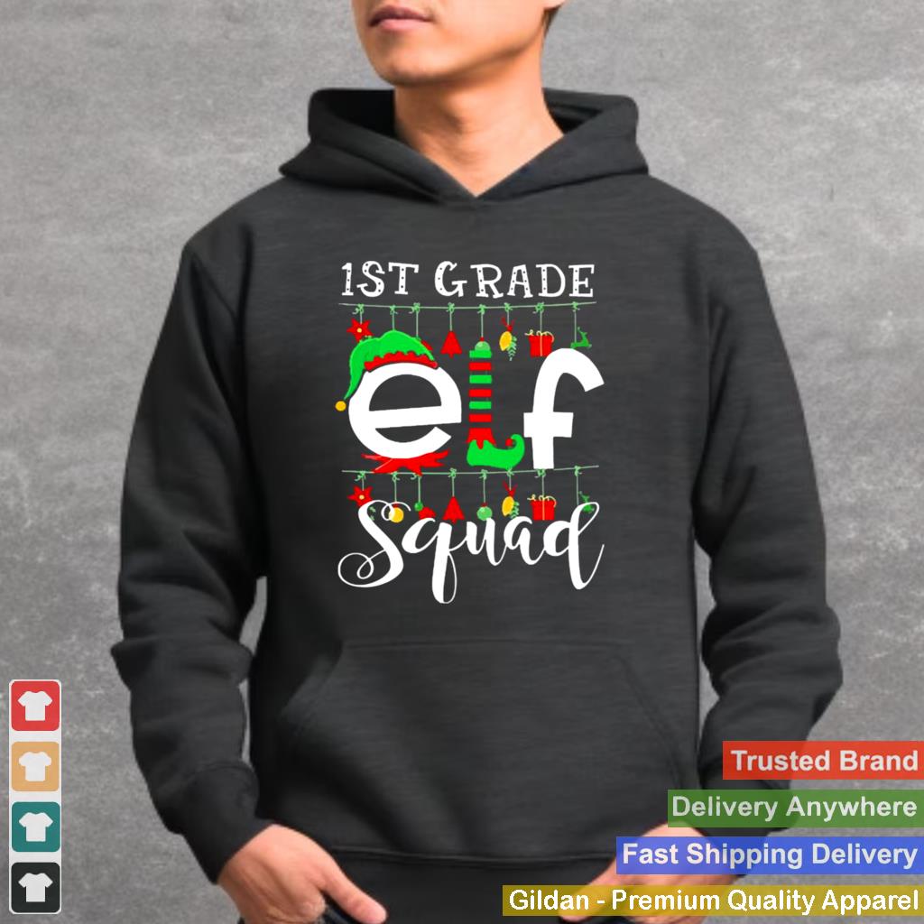 1st Grade Teacher Elf Squad Family Christmas Sweater Shirt