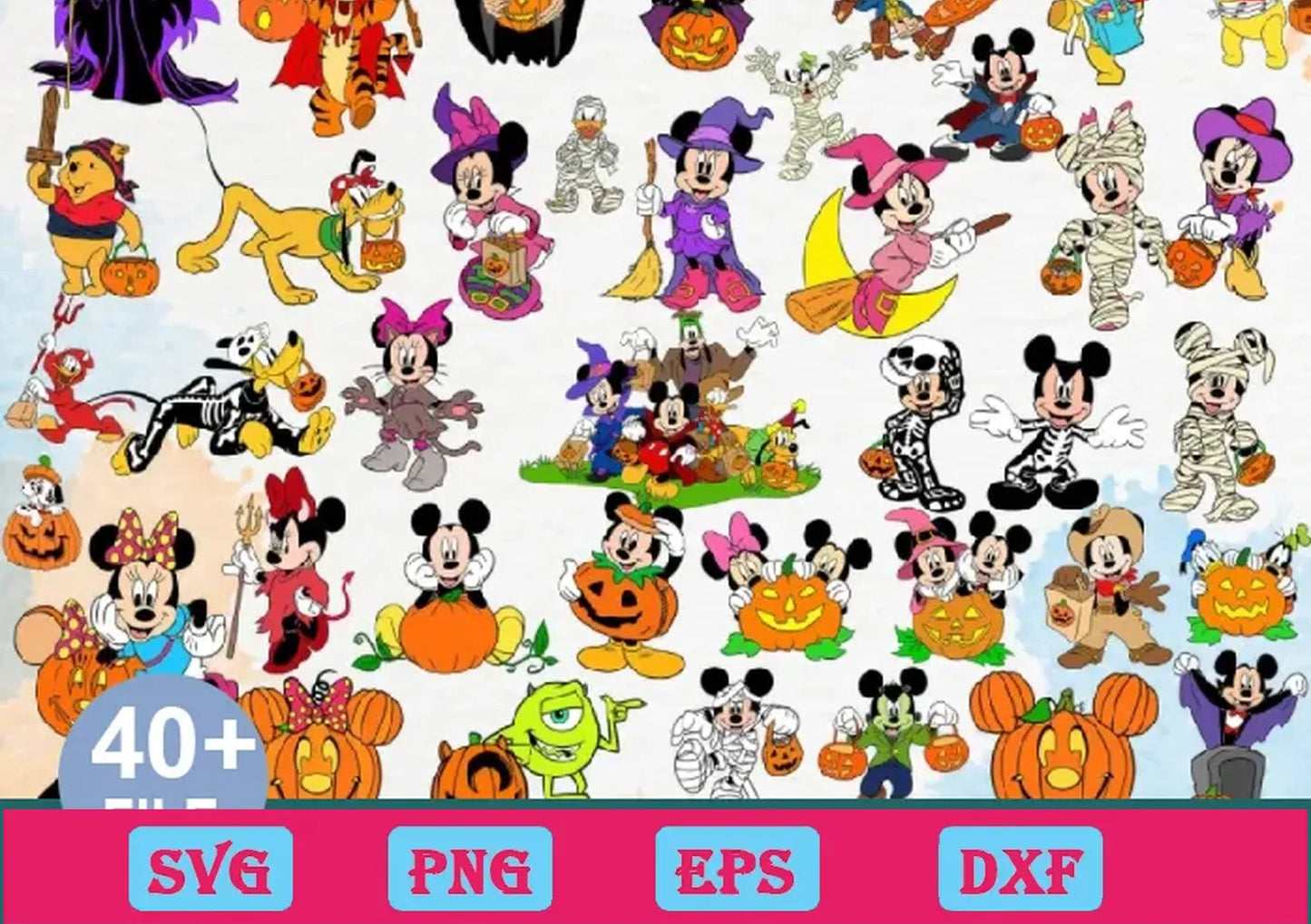 40+ Files Bundle Halloween Disney Mickey Svg