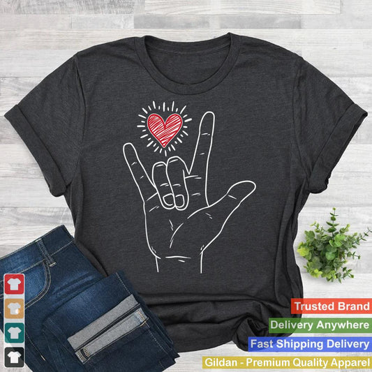 ASL Heart I Love You Hand Sign Language Valentines Day