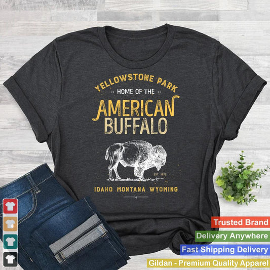 Yellowstone T shirt National Park US Bison Buffalo Vintage