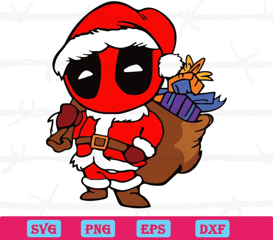 Deadpool Christmas, Svg Png Dxf Eps Cricut Files