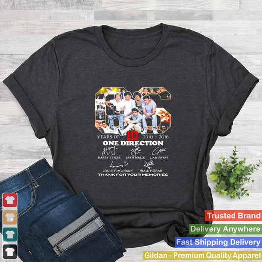 06 Years Of 2010 2016 One Direction Thank You For The Memories shirt