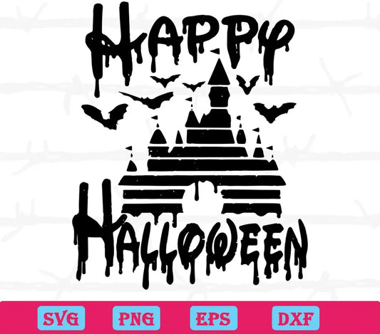 Disney Castle Happy Halloween, Svg Png Dxf Eps Designs Download