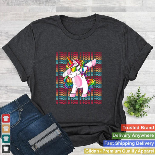 2 Years Old Unicorn Dabbing 2nd Birthday Unicorn Party shirt