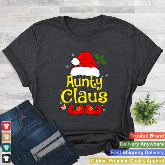 Aunty Claus Shirt Christmas Pajama Family Matching Xmas T Shirt 3