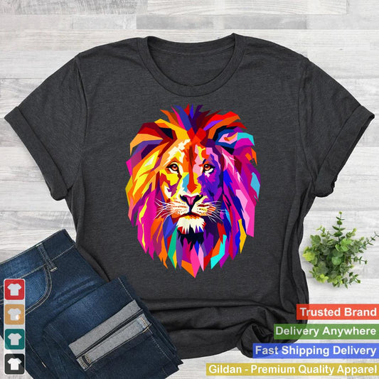 Cool Lion Head Design with Bright Colorful