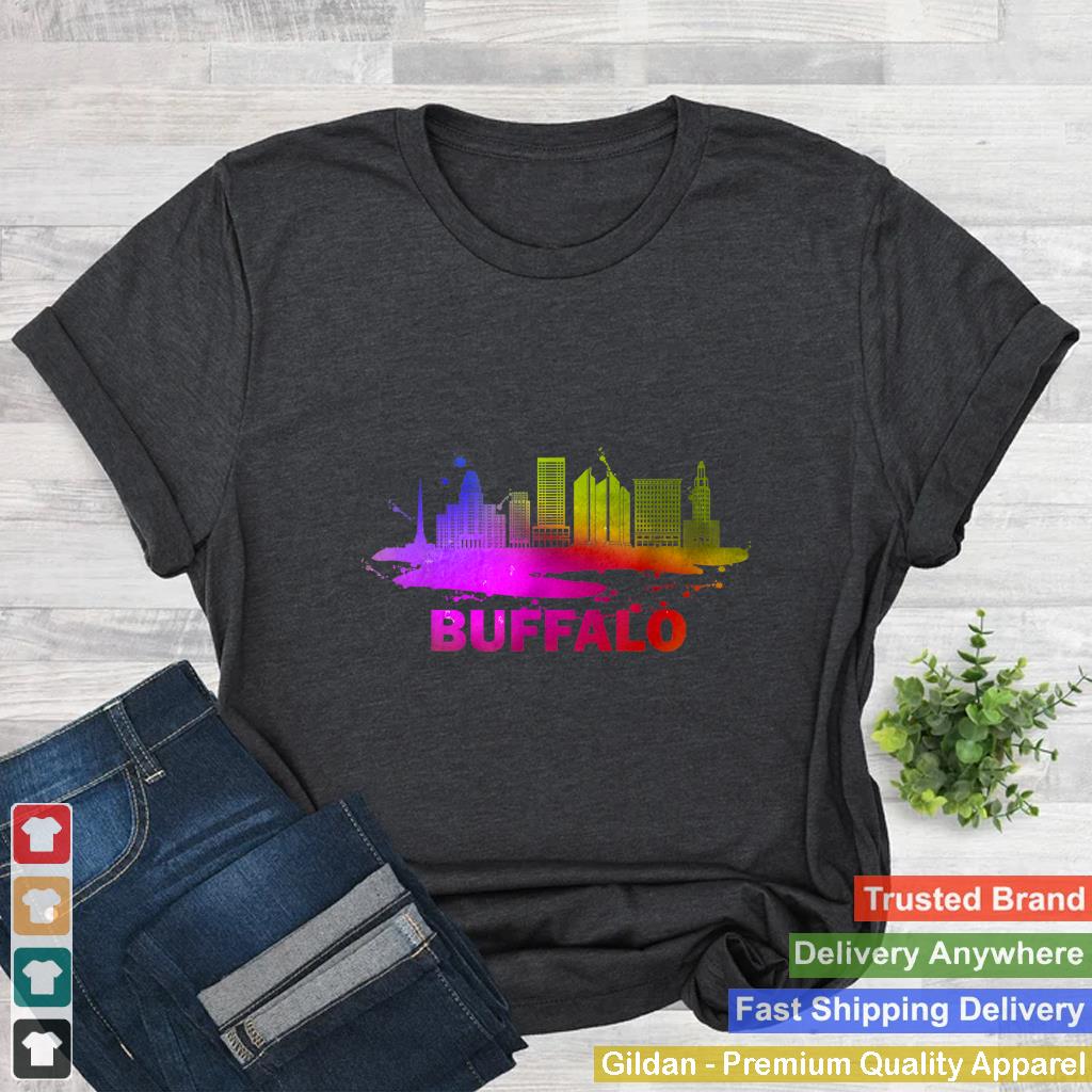 Colorful Buffalo Cityscape -New York State - Buffalo Skyline