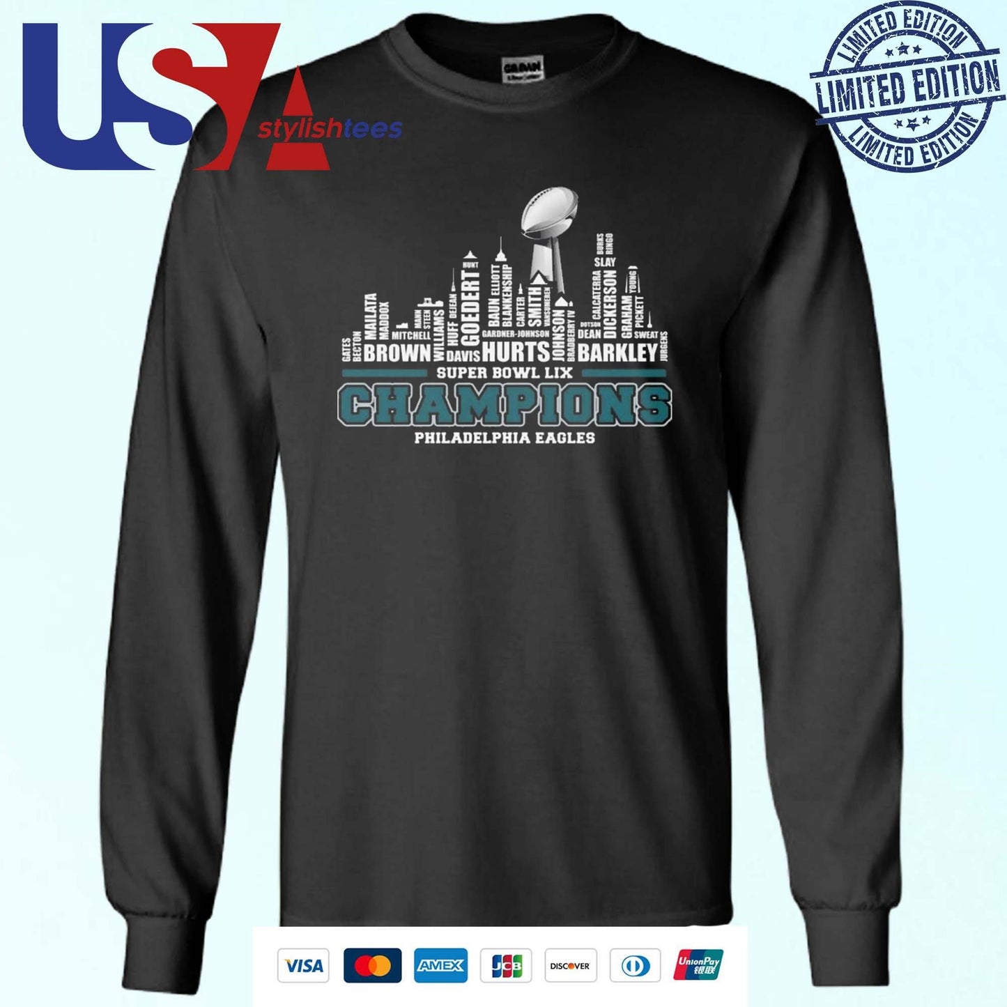 Philadelphia Eagles The Champions 2025 Super Bowl LIX Skyline Shirt