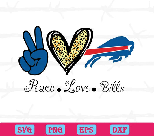 Peace Love Buffalo Bills, Svg Png Dxf Eps Cricut Silhouette