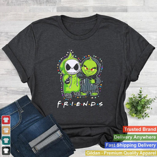 Baby Jack Skeleton And Baby Green Friends Light Christmas shirt