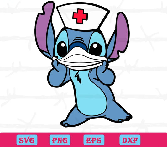 Disney Nurse Stitch, Svg Png Dxf Eps Cricut