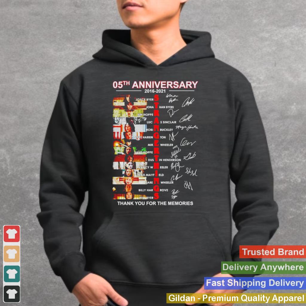 05th Anniversary of Stranger Things 2016 2021 thank you for the memories shirt