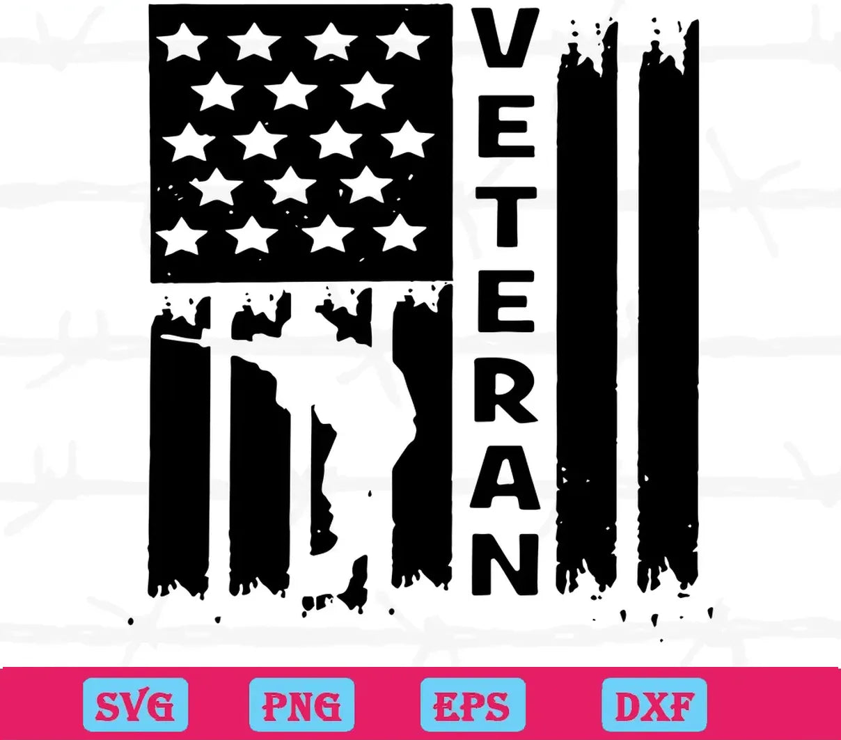 Veteran American Flag, Svg Png Dxf Eps