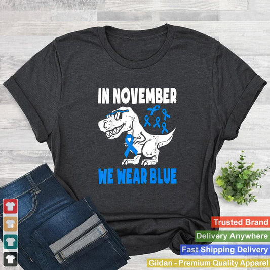 In November We Wear Blue Diabetes Awareness Toddler Kids T Shirt 1