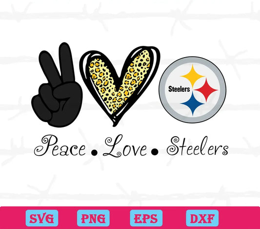 Peace Love Pittsburgh Steelers, Vector Illustrations