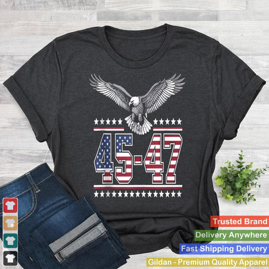 Trump 2025 President 45 and 47 American Flag Trump Tank Top