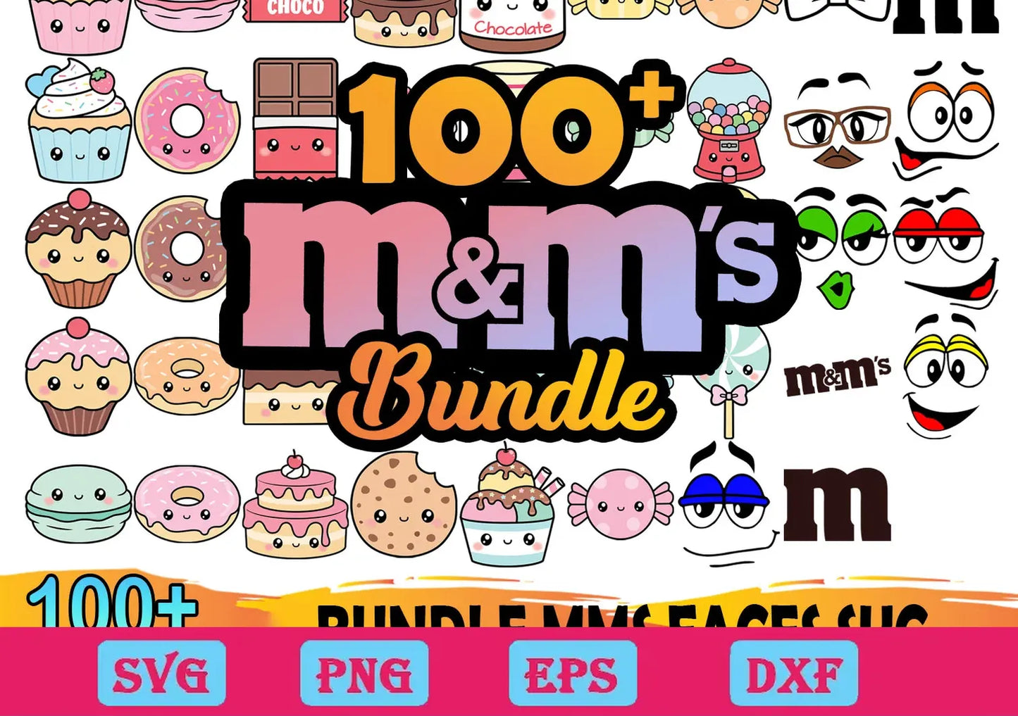 100+ MMs Faces Bundle SVG