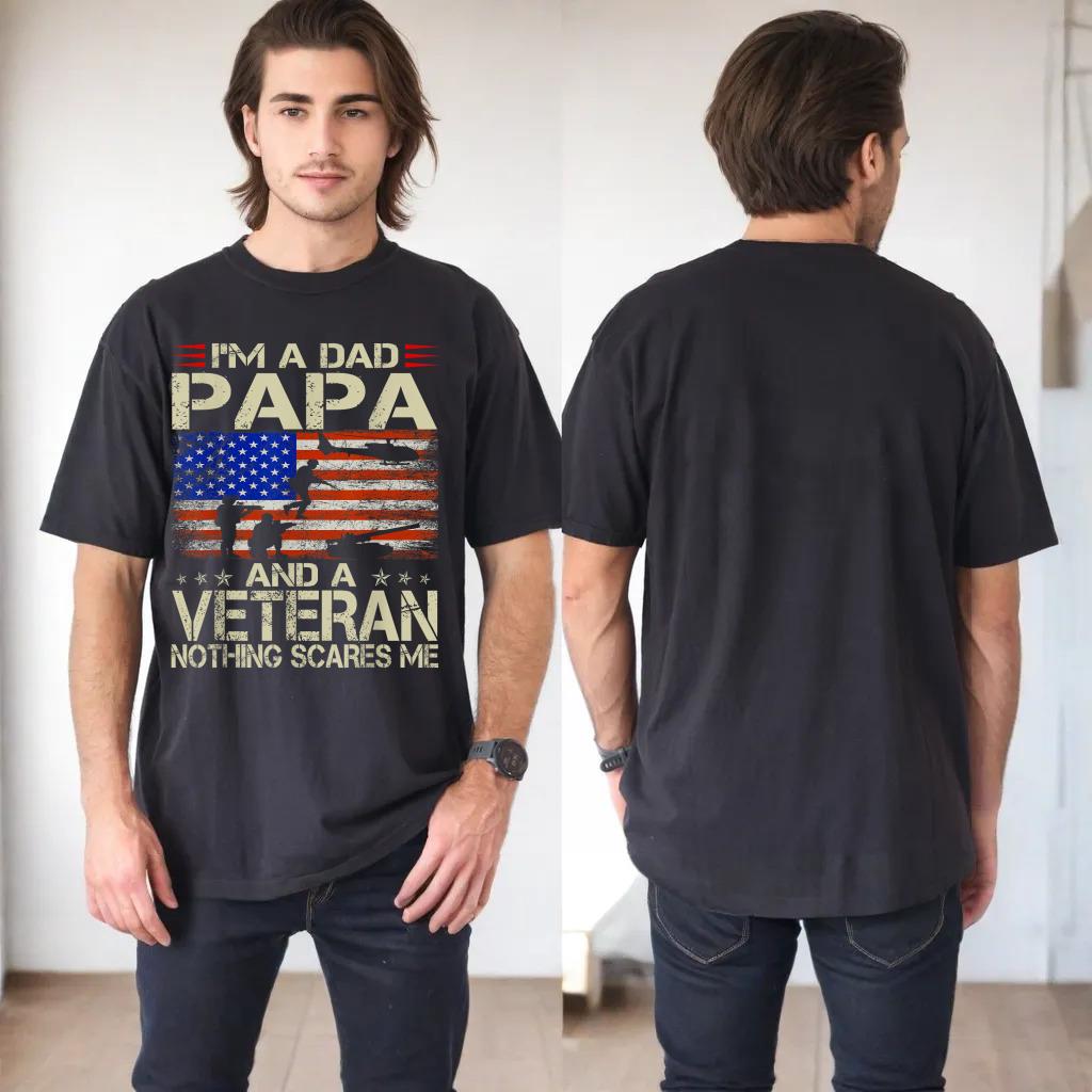 I'm A Dad Papa And Veteran Funny Retro Dad Papa Grandpa