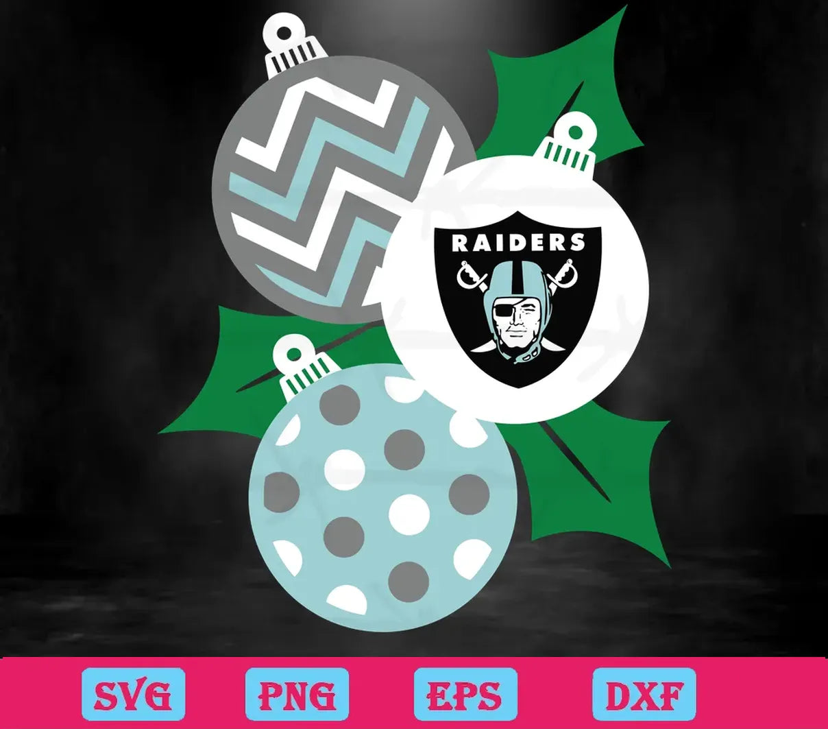 Christmas Ornaments Las Vegas Raiders, Svg Png Dxf Eps