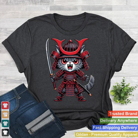 Samurai Cat Kawaii Ninja Cat Japanese Fighter Art