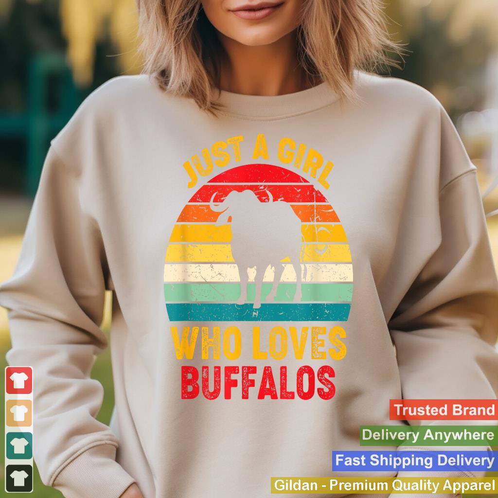 Just A Girl Who Loves Buffalos Retro Sunset Buffalo Lovers