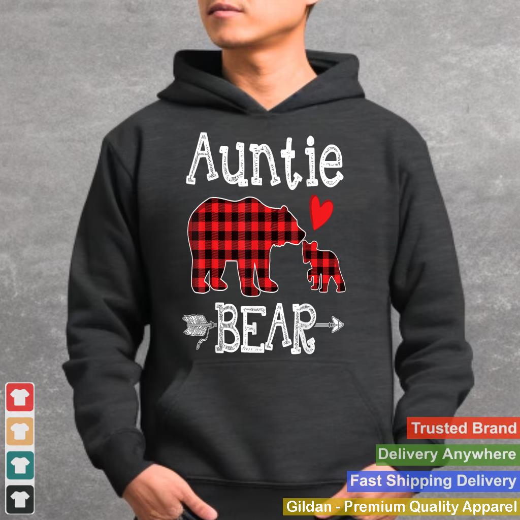 Auntie Bear Funny Family Christmas Pajama Red Plaid Buffalo