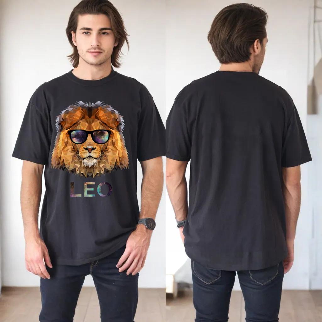 Leo Zodiac Lion With Cool Sunglasses Birthday T-Shirt