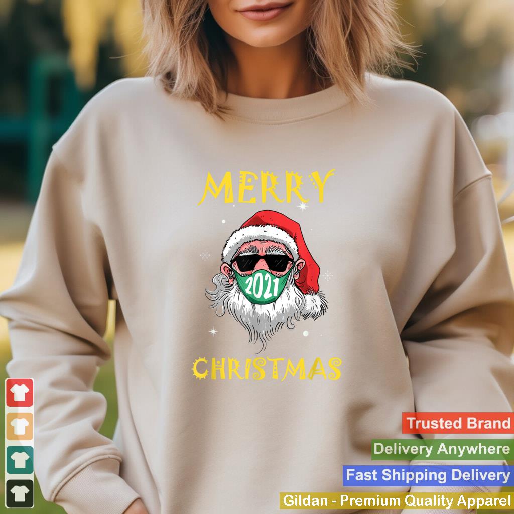 2021 Mask Christmas Funny Xmas Party Family Santa T Shirt