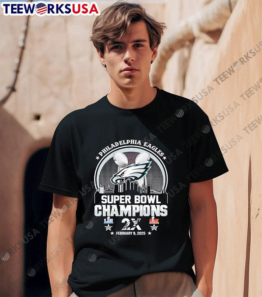 Philadelphia Eagles 2X Super Bowl LIX Champions February 9 2025 shirt