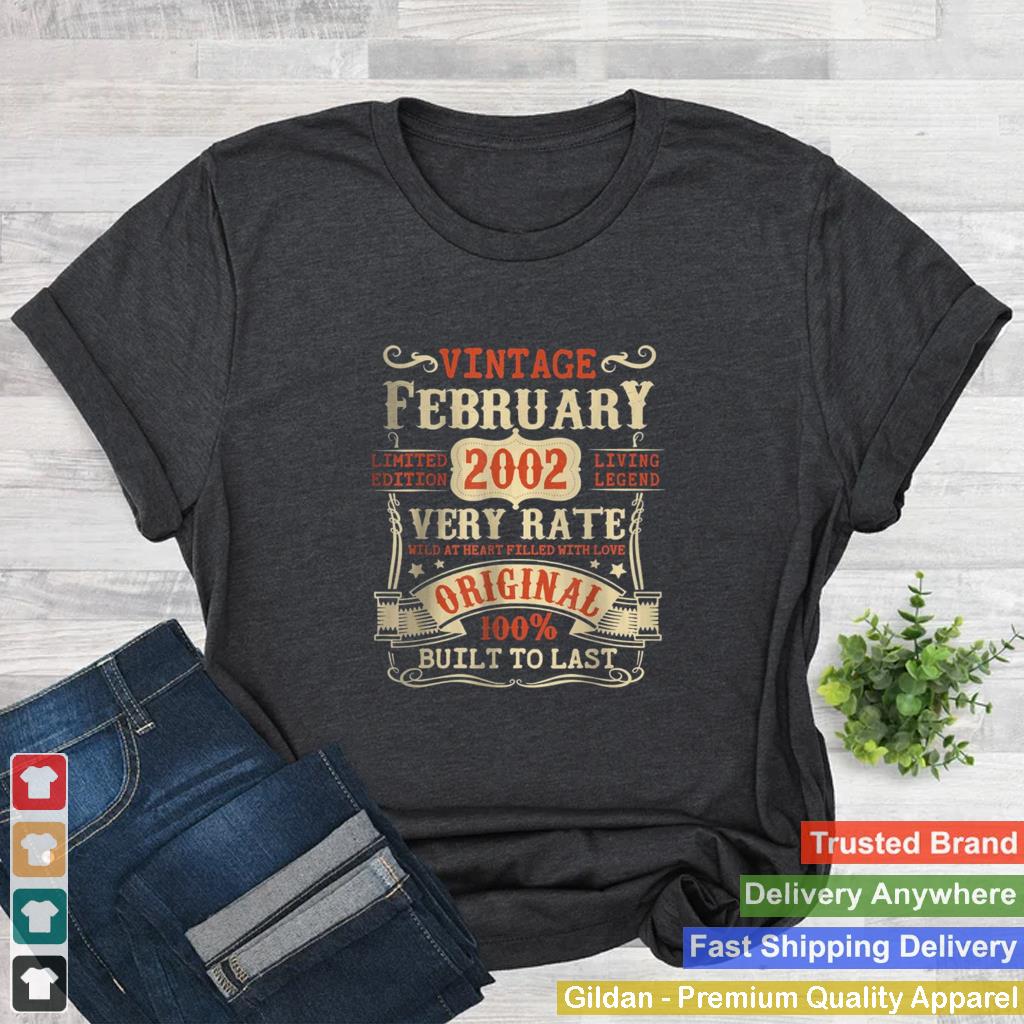 20 Year Old 20th Birthday Gifts Vintage February 2002 T Shirt