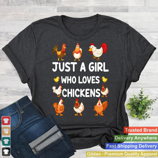 Kids Girl Who Loves Chickens Rooster Toddler Funny Chicken