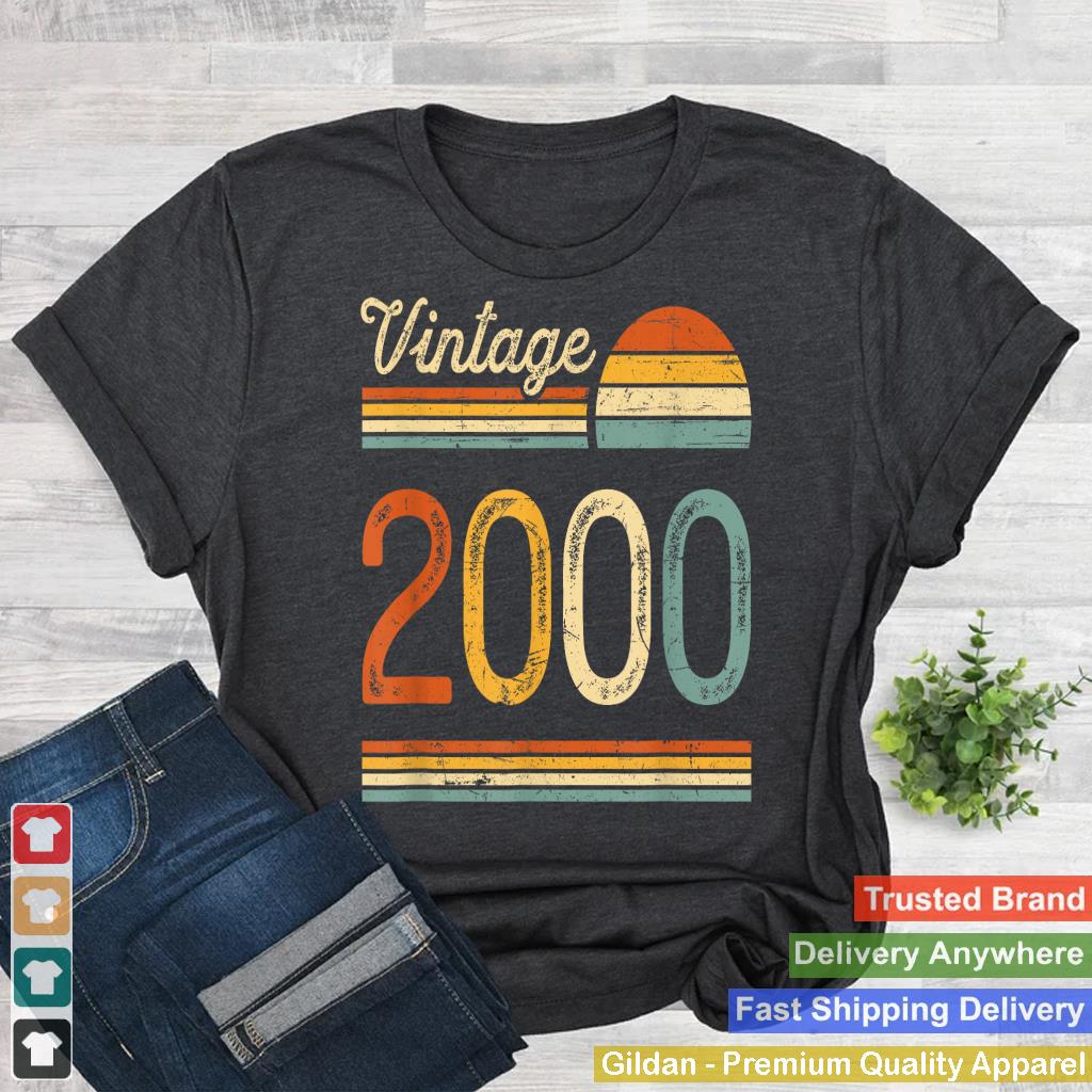 Vintage Born in 2000 Retro Birthday