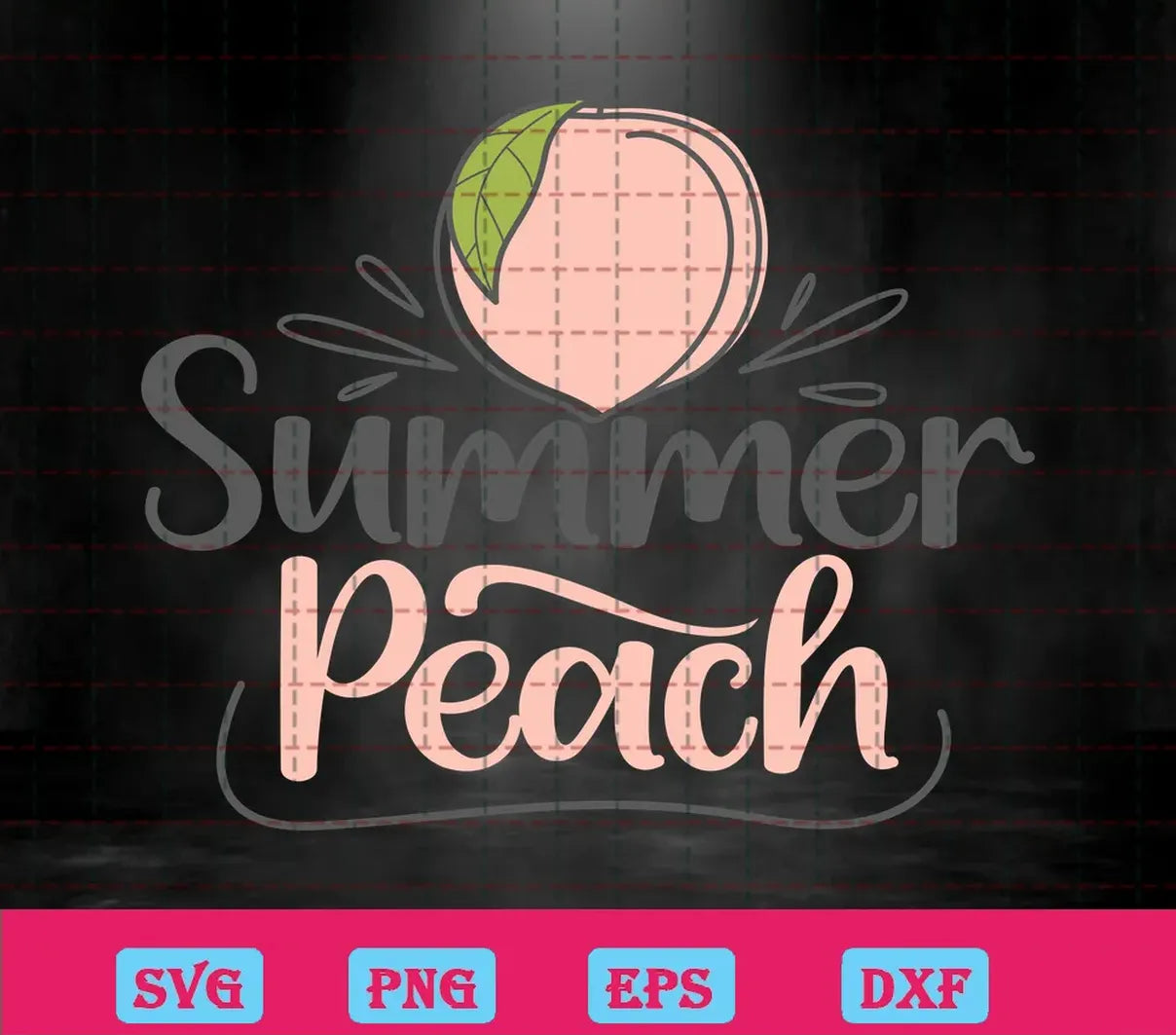 Cute Summer Peach With Leaves, Craft Svg Free