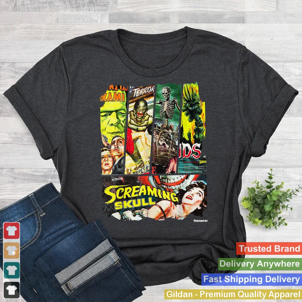 Vintage Style Sci Fi Horror Movie Poster Collage T-Shirt