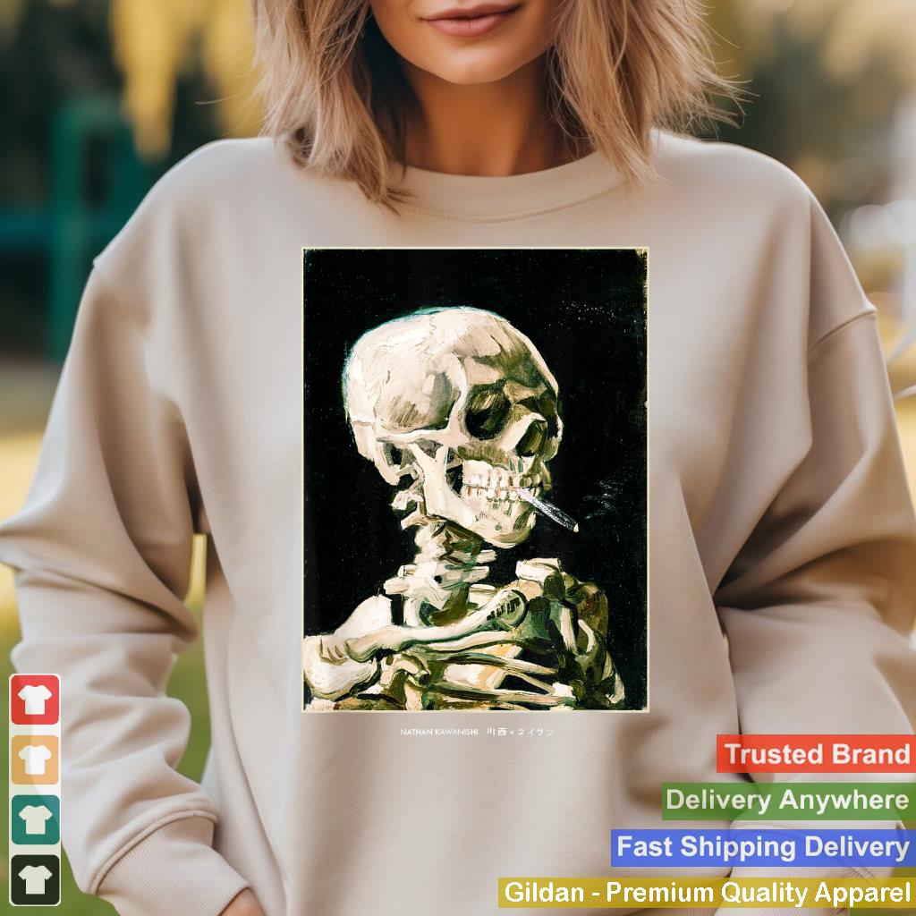 Van Gogh Aesthetic Skeleton Streetwear Skull Graphic Art Tee