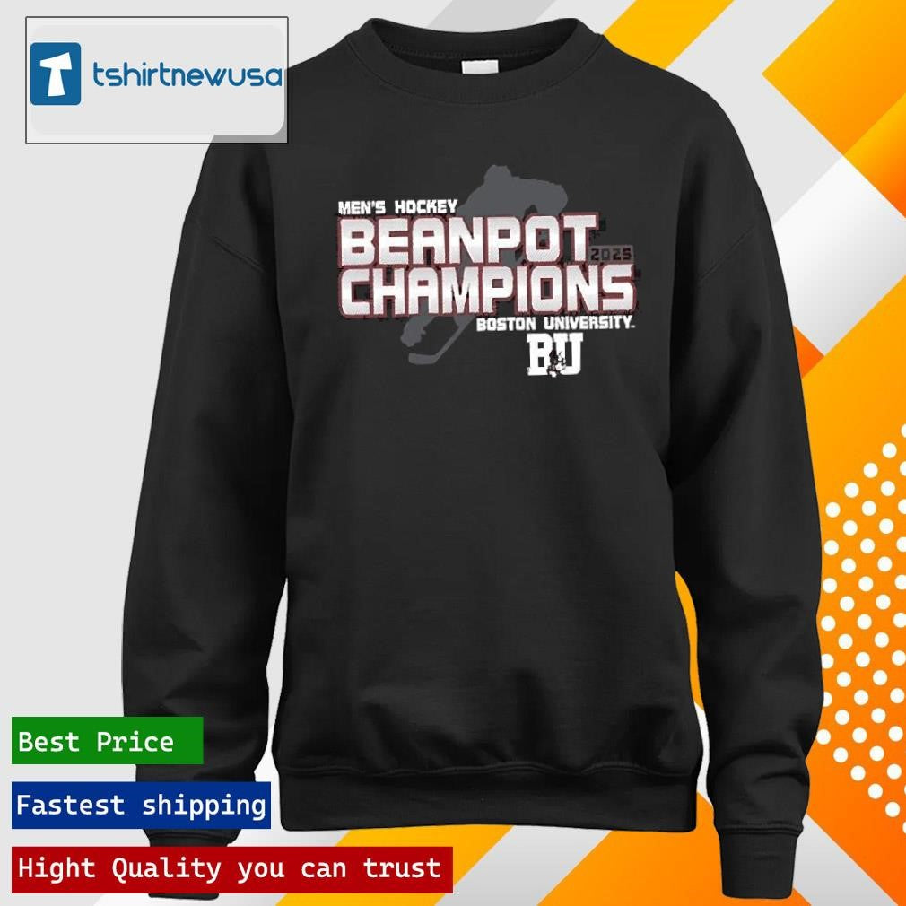 Top Boston University 2025 Mens Beanpot Hockey Tournament Champions Shirts