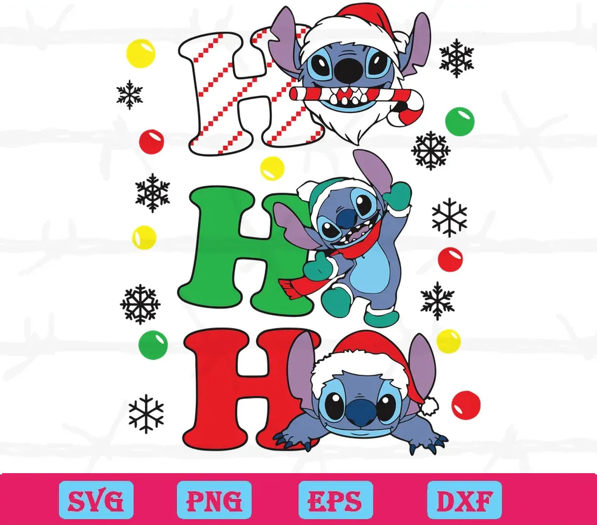 Funny Ho Ho Ho Santa Stitch Christmas, Downloadable Files