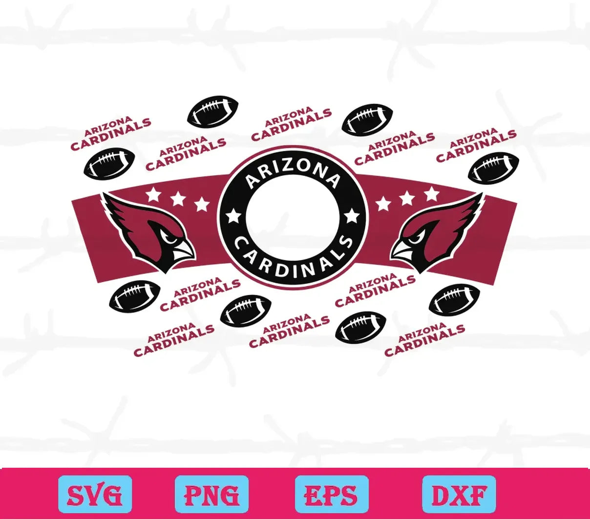 Arizona Cardinals Starbucks Wrap, Svg Png Dxf Eps Designs Download