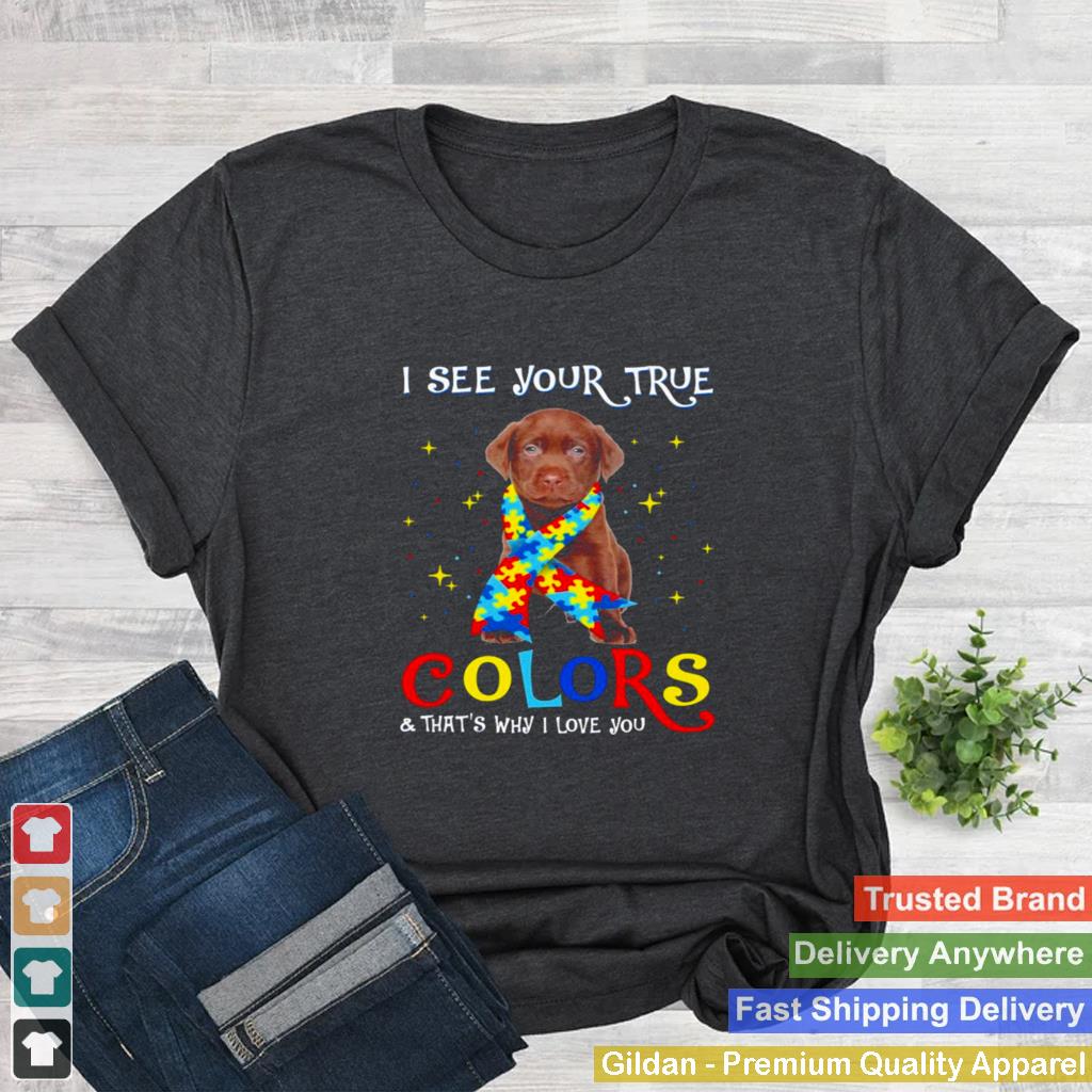 Autism Chocolate Labrador Dog I See Your True Colors And Thats Why I Love You Shirt