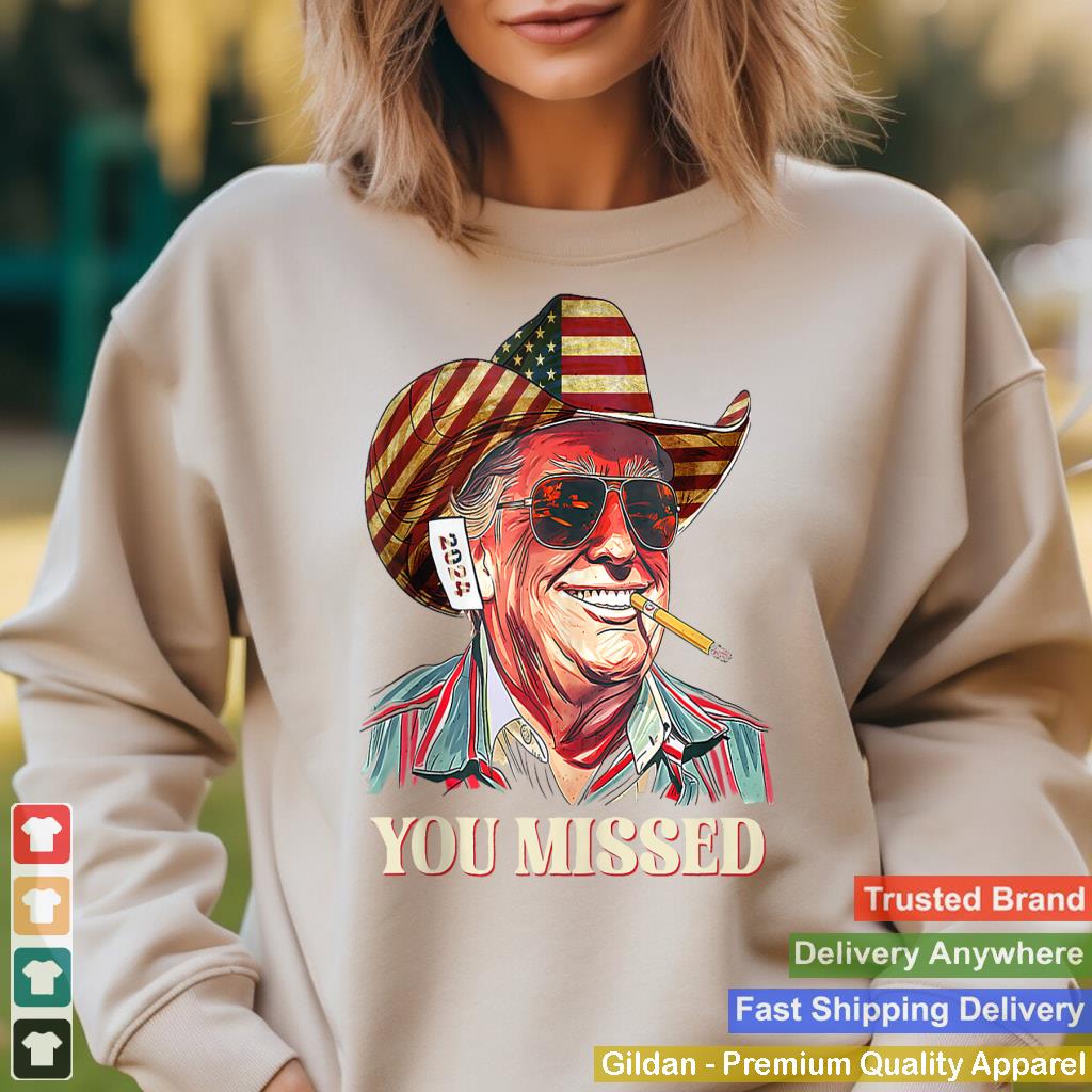 Western Trump Cowboy You Missed american flag cowboy hat Tank Top